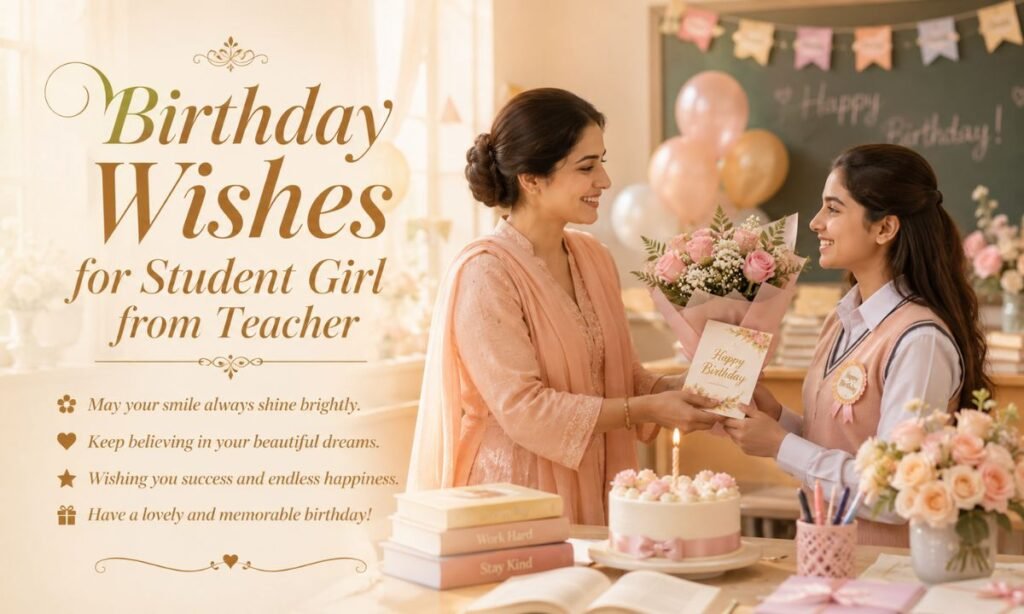 Birthday Wishes for Student Girl from Teacher