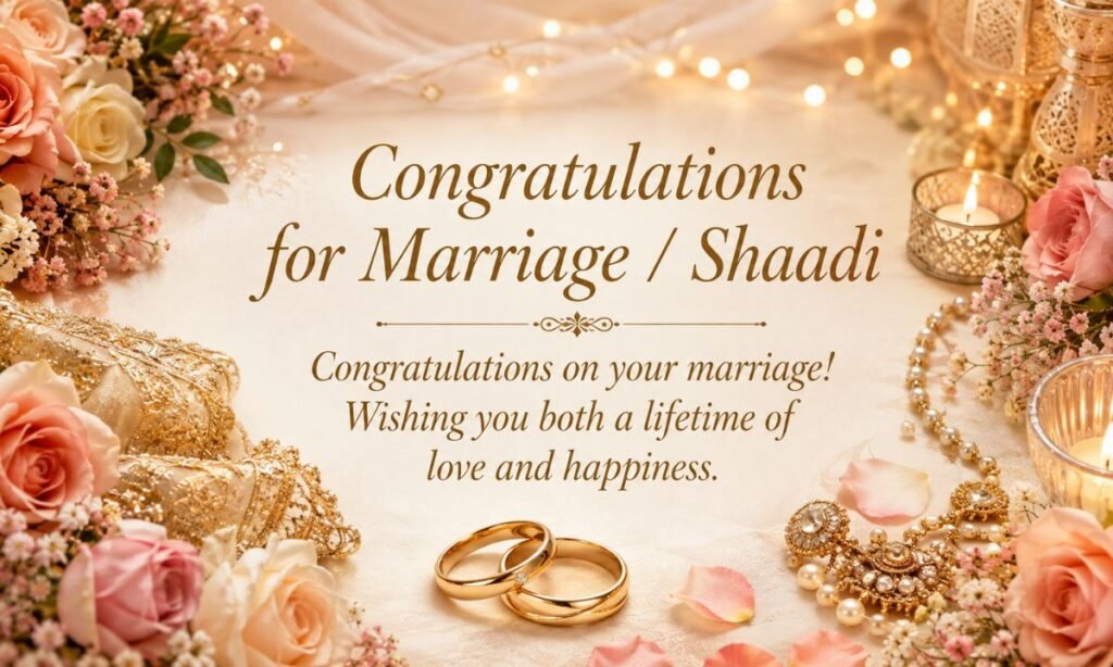 Congratulations for Marriage / Shaadi