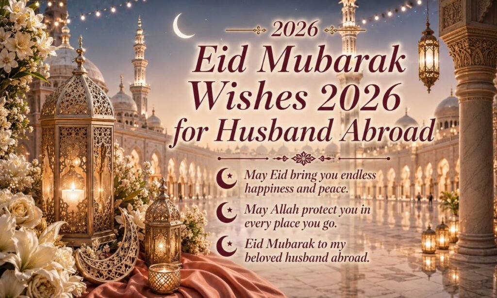 Eid Mubarak Wishes 2026 for Husband Abroad