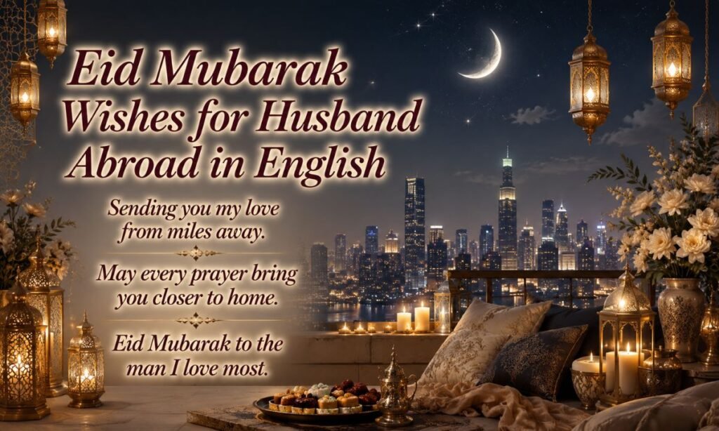 Eid Mubarak Wishes for Husband Abroad in English