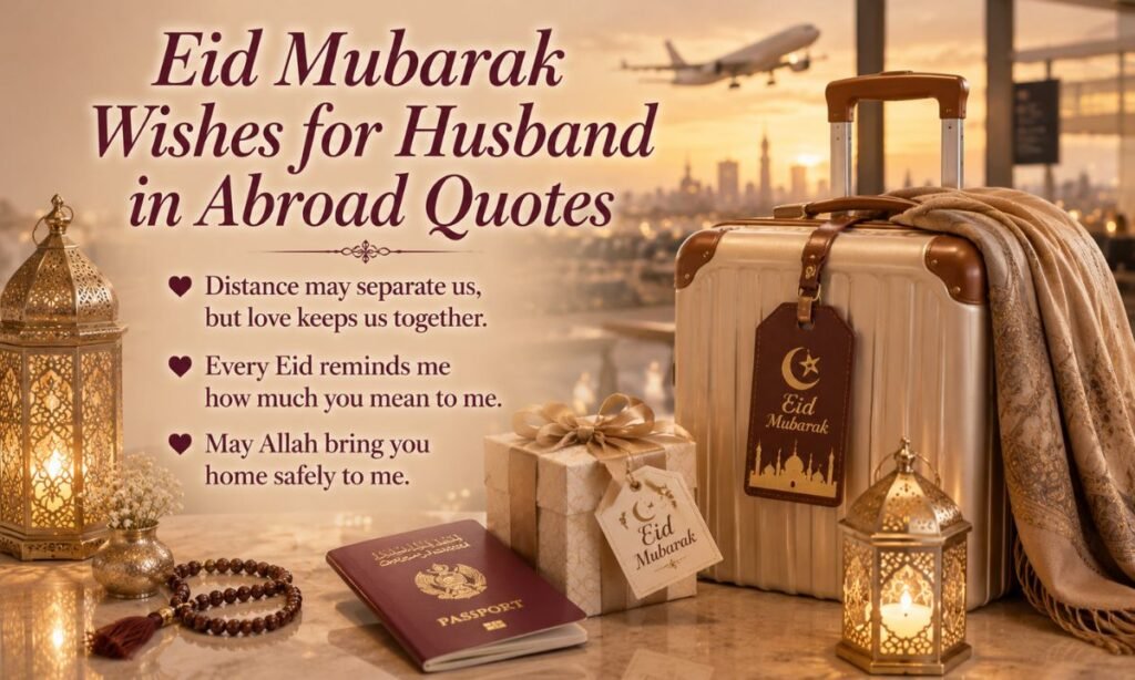 Eid Mubarak Wishes for Husband in Abroad Quotes