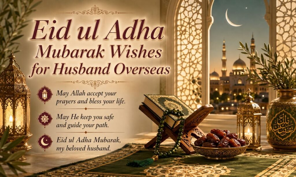 Eid ul Adha Mubarak Wishes for Husband Overseas