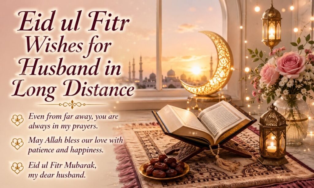 Eid ul Fitr Wishes for Husband in Long Distance