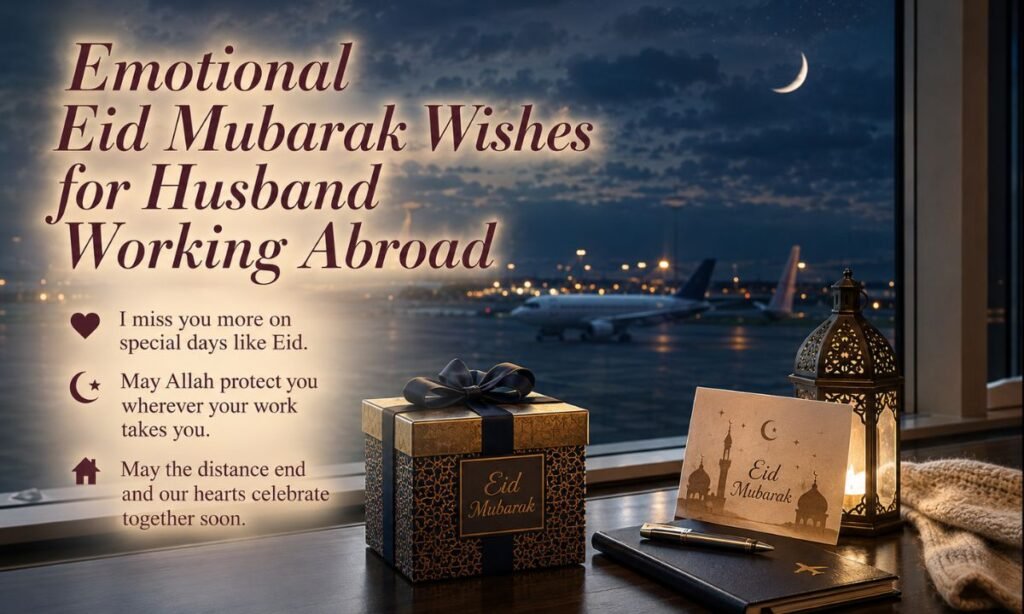 Emotional Eid Mubarak Wishes for Husband Working Abroad