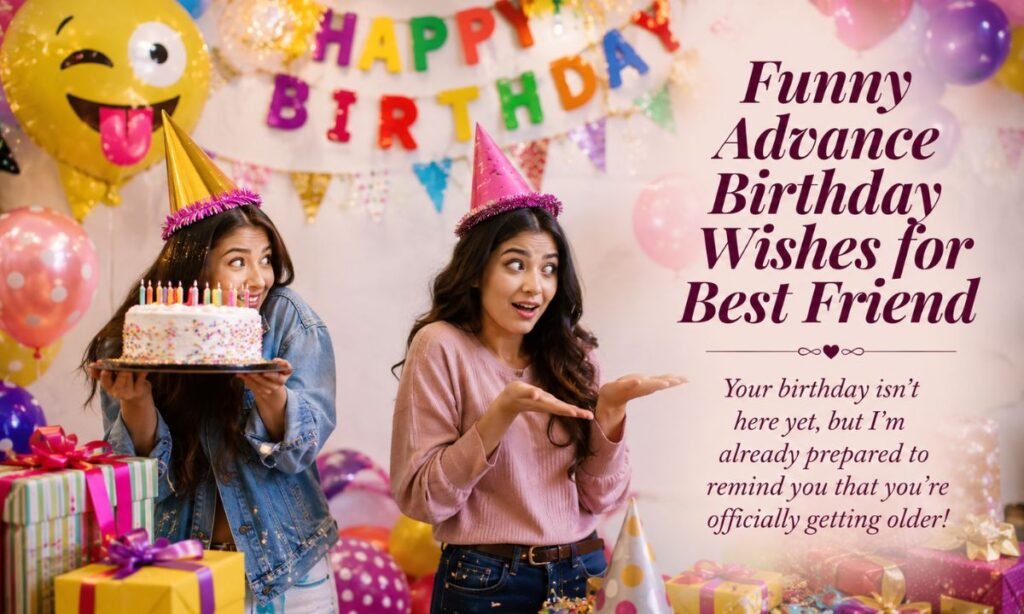 Funny advance birthday wishes for best friend
