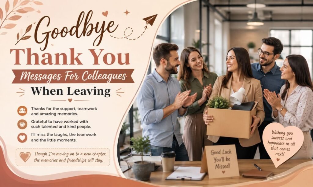 Goodbye Thank You Messages For Colleagues When Leaving