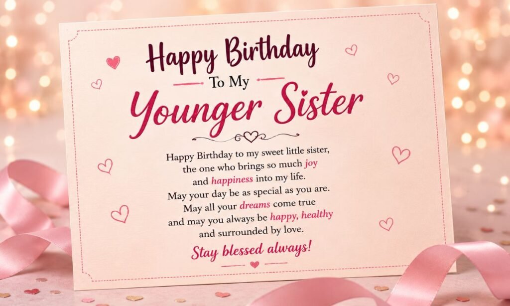 Happy Birthday Wishes For Younger Sister