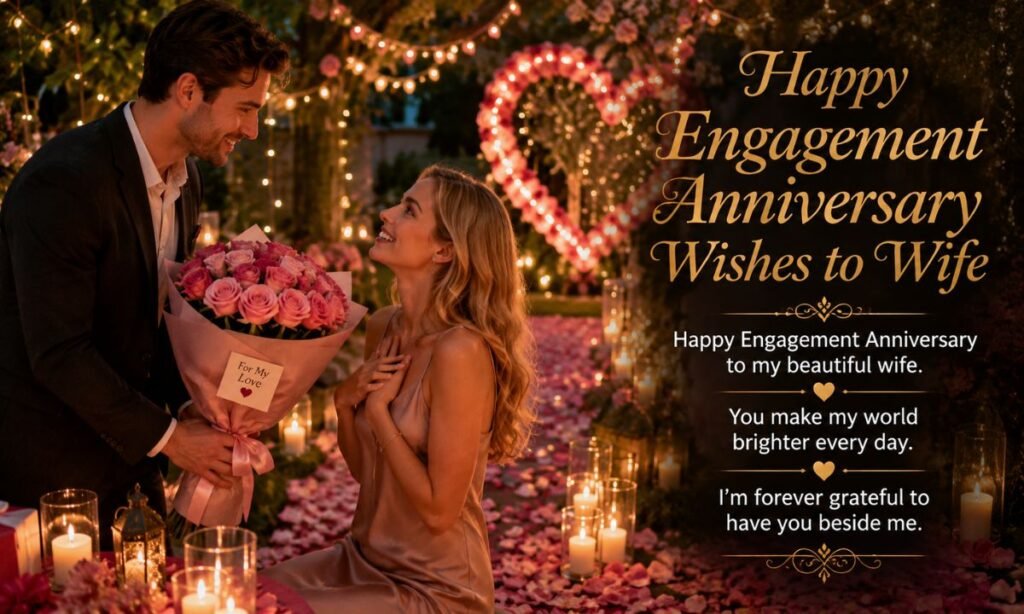 Happy Engagement Anniversary Wishes to Wife