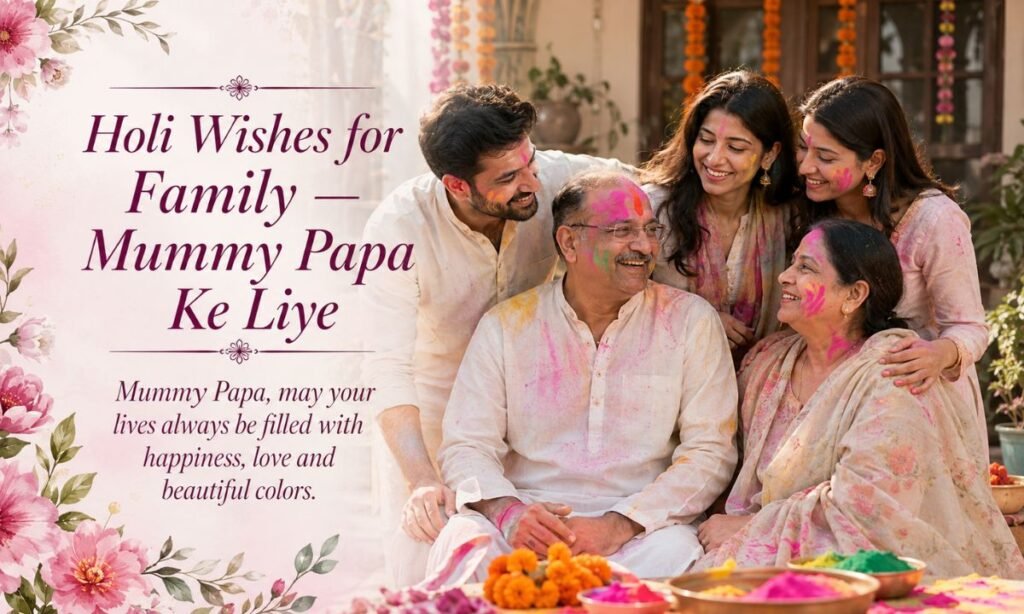 Holi Wishes for Family — Mummy Papa Ke Liye