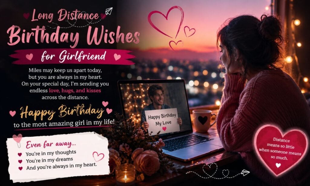 Long Distance Birthday Wishes for Girlfriend