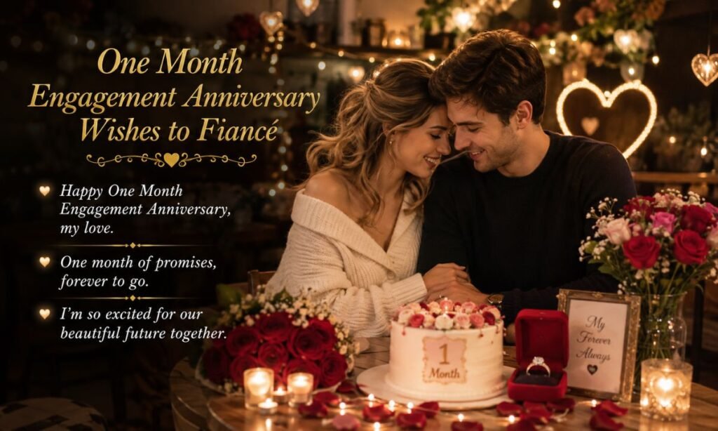 One Month Engagement Anniversary Wishes to Fiancé