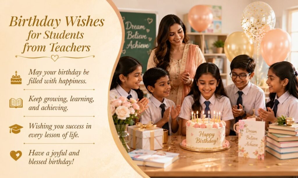 Short Birthday Wishes for Students from Teachers