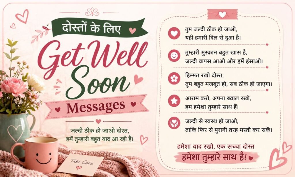 दोस्तों के लिए Get Well Soon Messages