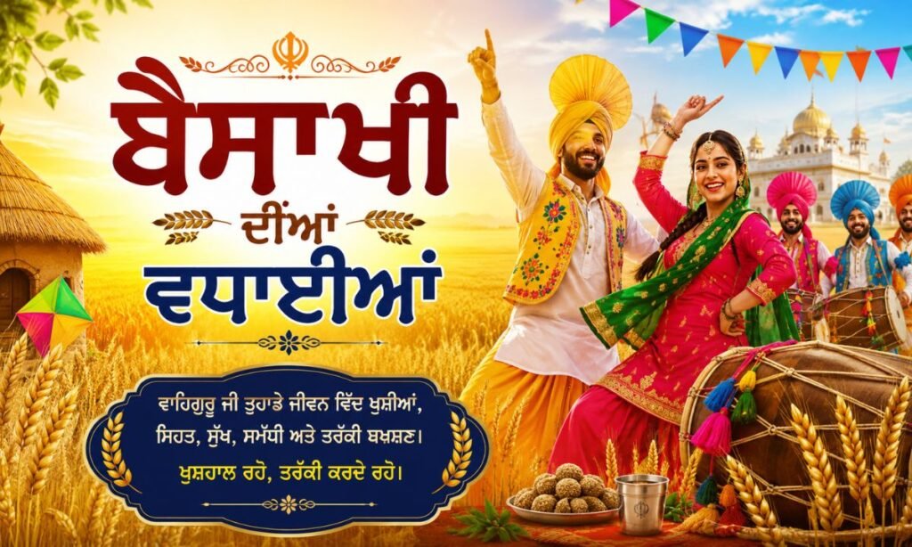 _ਬੈਸਾਖੀ ਦੀਆਂ ਵਧਾਈਆਂ — Punjabi Gurmukhi Wishes