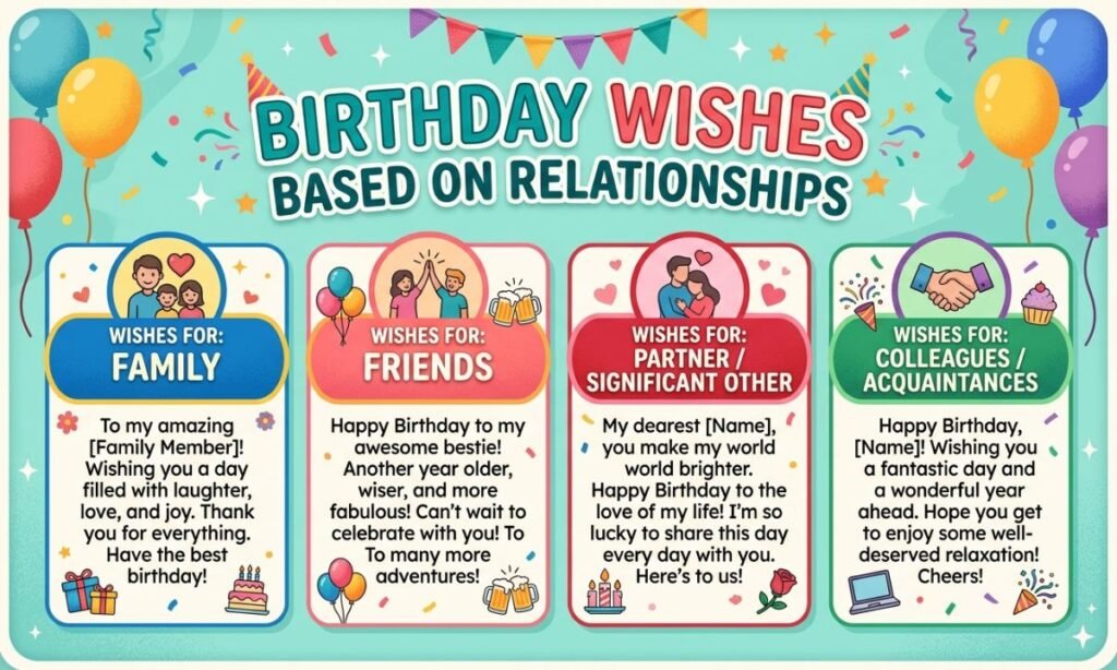Birthday Wishes Based on Relationships
